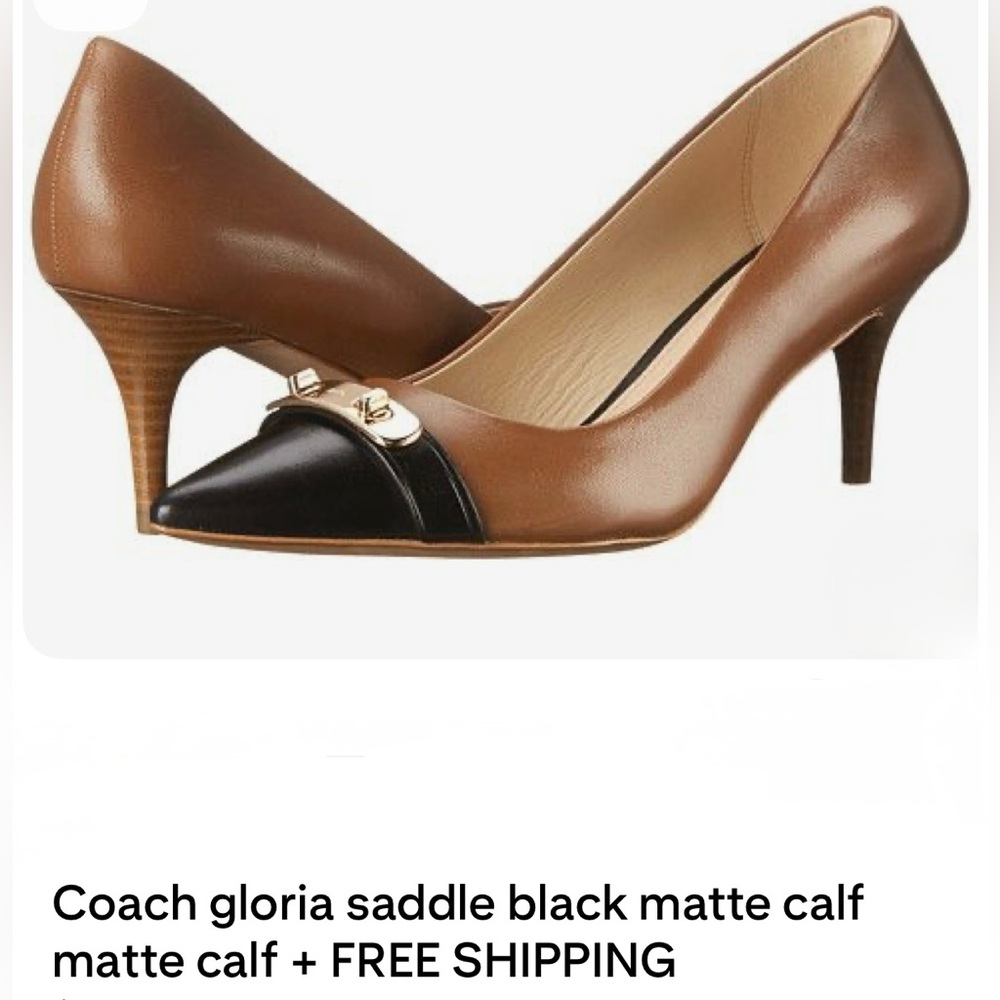 Coach Two-Tone Black and Brown Heels